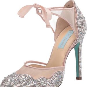Betsey Johnson Blush Rhinestone Heels